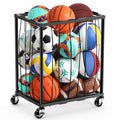 TomCare Garage Ball Storage Rack, Rolling Sports Cart with Lockable Wheels