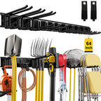 64" Garage Wall Tool Organizer, 900 Lbs Heavy Duty Steel Garden Tool Storage Rack & Garage Organization for Yard, Shed, Garage - 12 Longer & Thicker