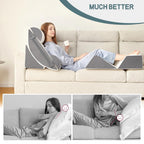 6pcs Orthopedic Bed Wedge Pillow Set for Sleeping, Post Surgery Foam for Body, Back and Leg Pain Relief Comfortable & Adjustable Support Pillows-Anti