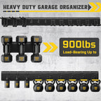 64" Garage Wall Tool Organizer, 900 Lbs Heavy Duty Steel Garden Tool Storage Rack & Garage Organization for Yard, Shed, Garage - 12 Longer & Thicker