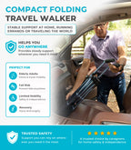 Stander Space Saver Walker, Lightweight Folding Rolling Mobility Aid for Seniors & Adults, Compact 2-Wheel Disability Device with 6-inch Wheels & Ski