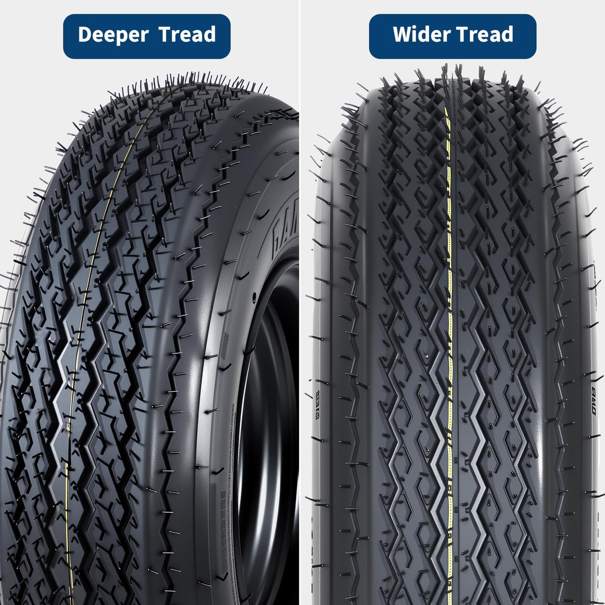 Garvee 2-Pack ST175/80D13 Trailer Tires with Black 13" Spoke Wheel