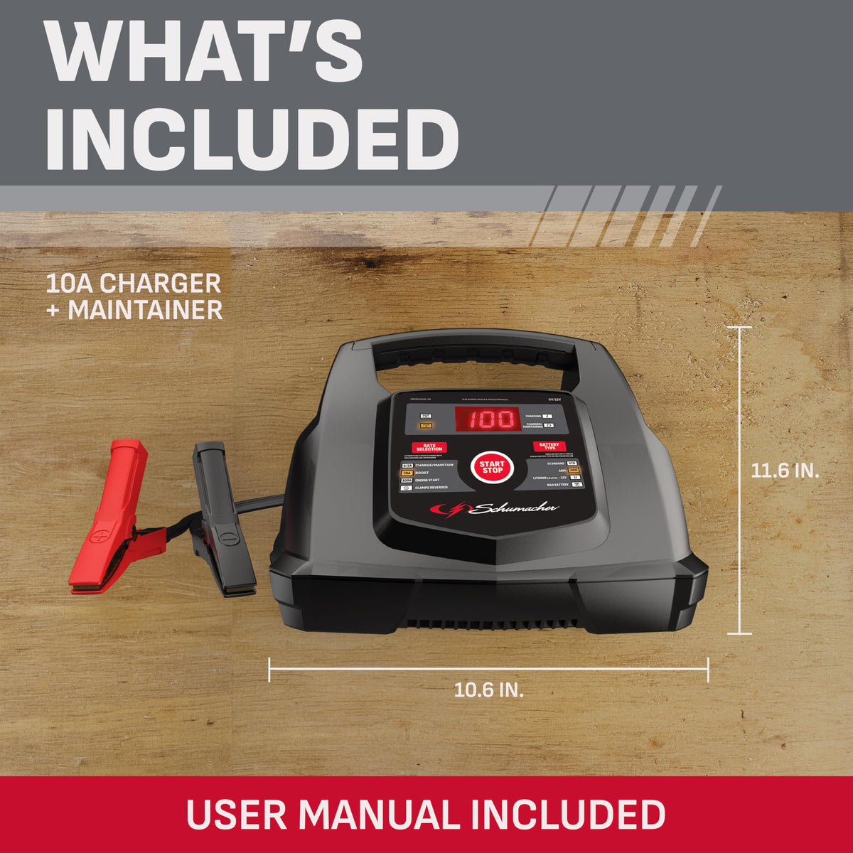 Schumacher Electric 6A Car Battery Charger & Maintainer, 6V/12V – SC1281