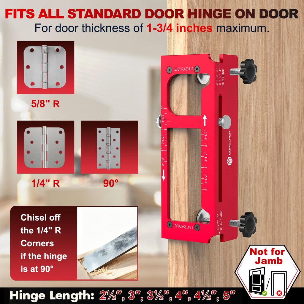 Door Hinge Jig, Door Hinge Template Kit for Router, Door Lock, Latch Kit