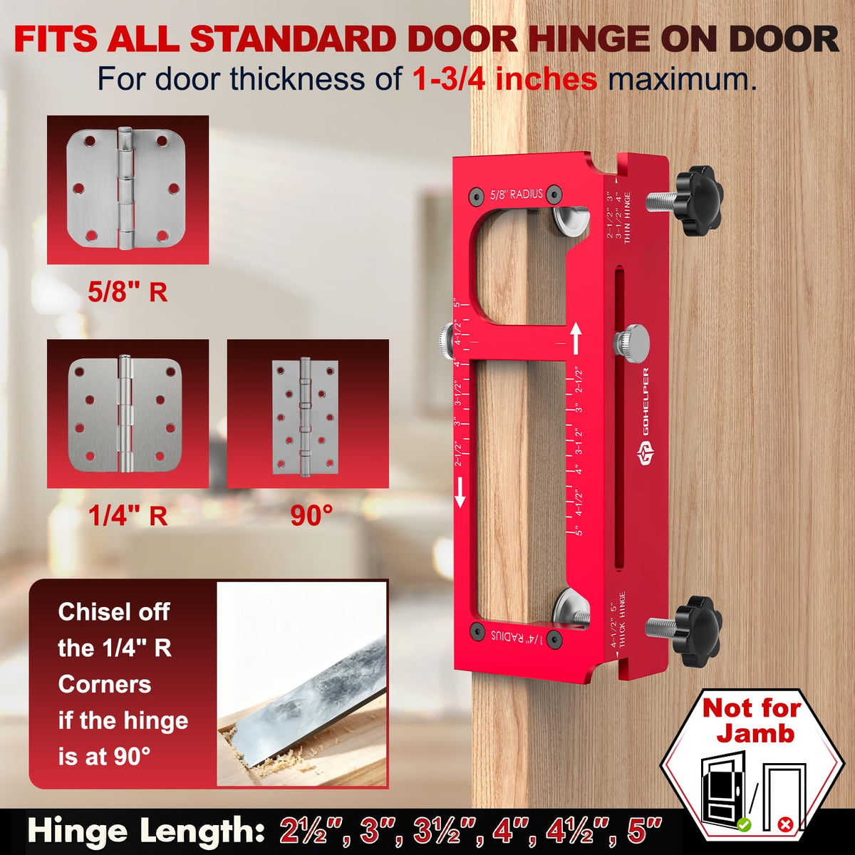 Door Hinge Jig, Door Hinge Template Kit for Router, Door Lock, Latch Kit