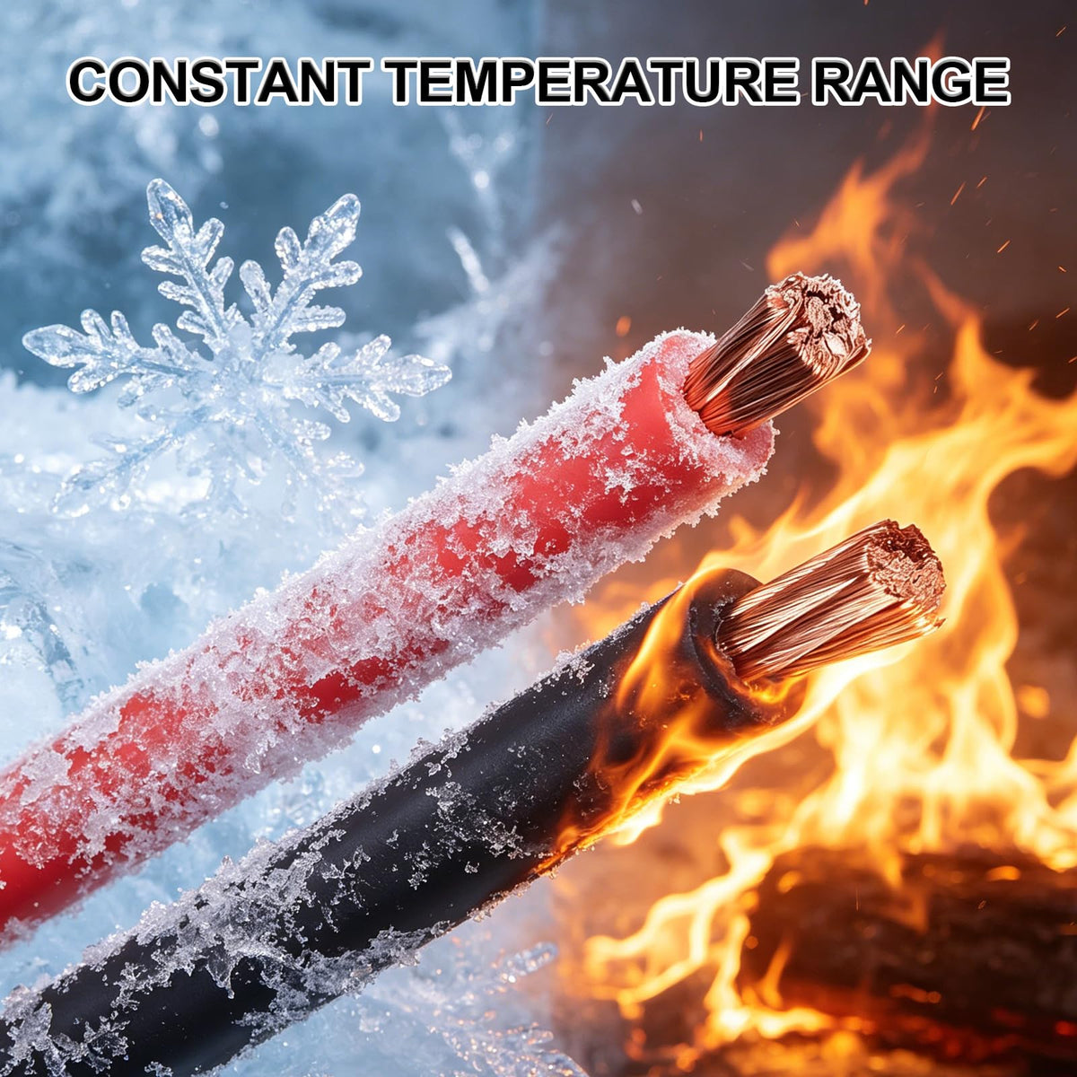 4 Gauge Battery Cable, 10FT Red + 10FT Black 4 AWG Pure Copper Wire Welding Cable, for Automotive, Battery, Solar and Generator, Standard USA OFC Wire