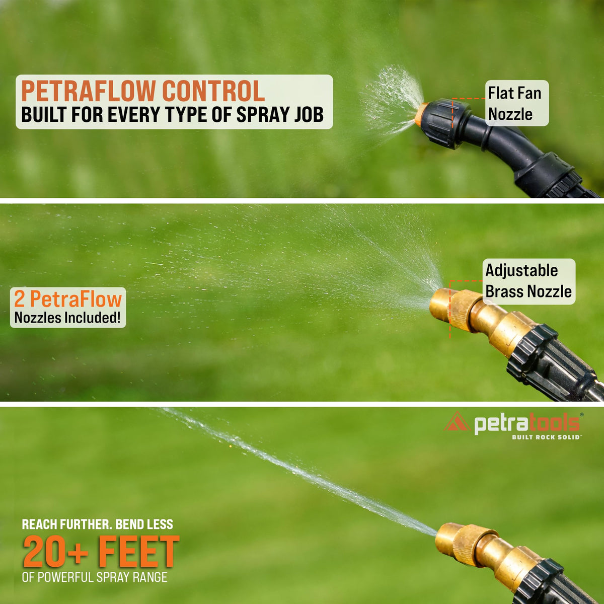 PetraTools HD2000-S 2 Gallon Battery Powered Garden Sprayer, 2 Hour Runtime