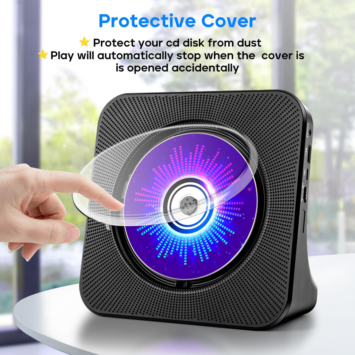 Portable CD Player with Bluetooth, Hi-Fi Speakers & FM Radio