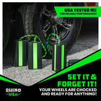 Rhino USA Heavy Duty Rubber Wheel Chocks - Non-Slip Trucks, RVs & Trailers