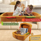 Toddler Travel Bed Sandwich Style - Portable Toddlers Floor Beds, Foldable Soft Foam Travel Bed for Baby and Kid, Washable Cover Toddler Cot with