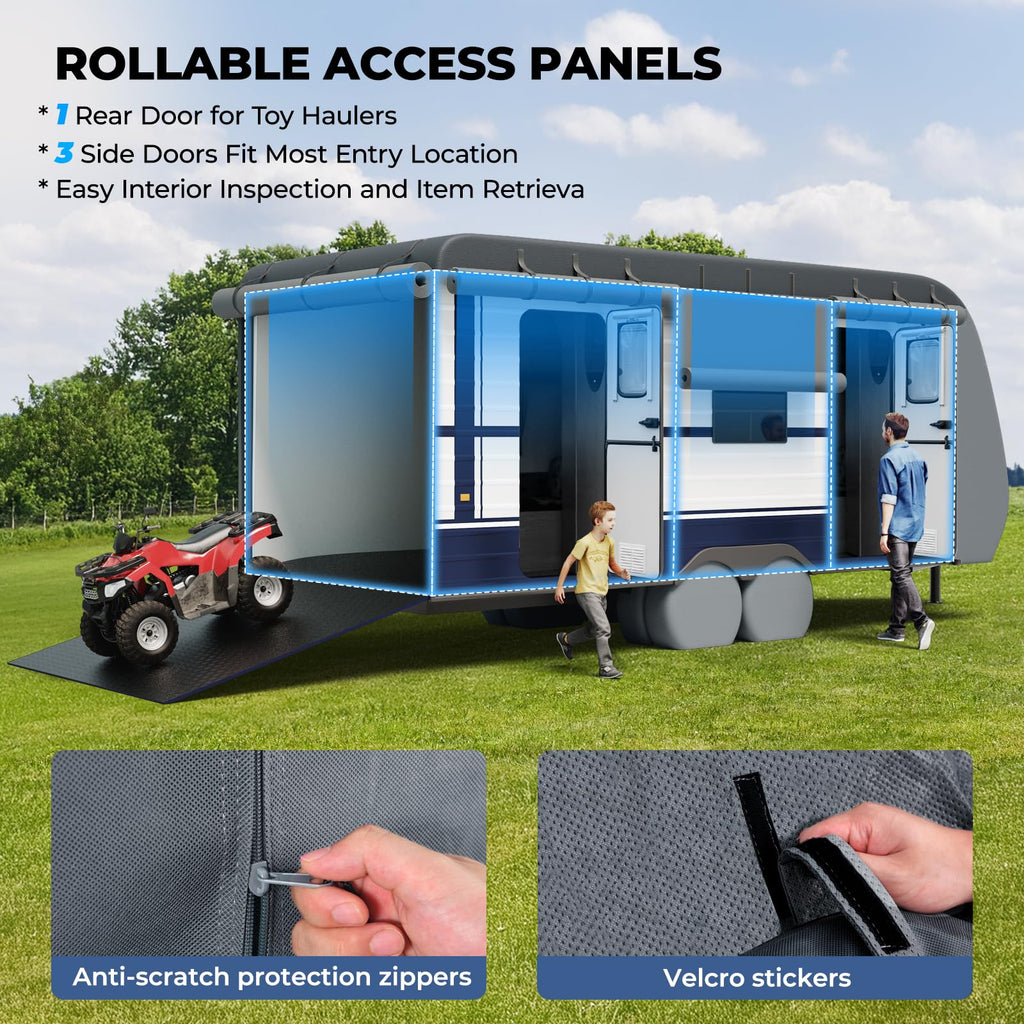 Travel Trailer RV Cover, 9-Layer Heavy Duty Waterproof,26-28ft