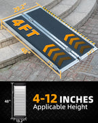 Portable Wheelchair Ramp 4FT, Non-Slip Ramps for Wheelchairs for Home