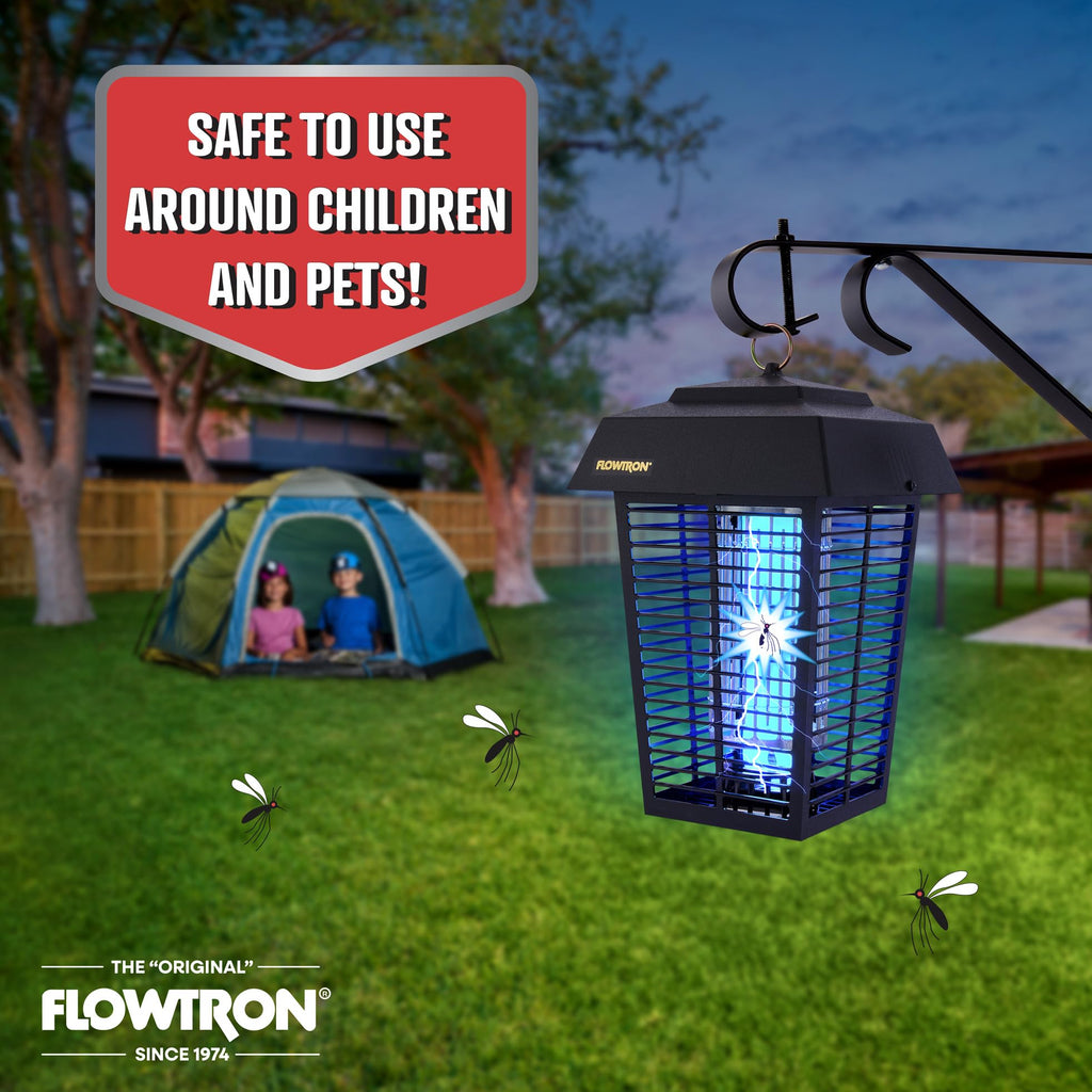 Flowtron Electric Bug Zapper, 1 Acre Outdoor, 40W UV, 5600V Zap, Black