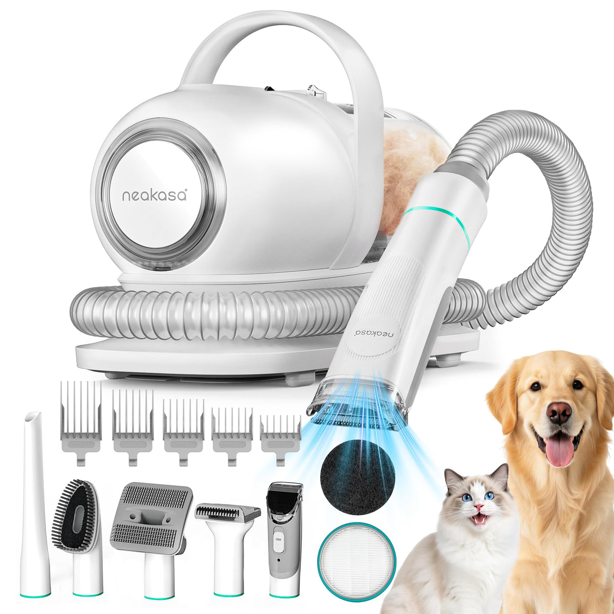 Neakasa P1 Pro Dog Grooming Vacuum, 6-in-1 Kit, 2-Year Protection Plan