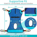 Vive Patient Lift Sling with Opening (400lb Capacity) - Lifting Aid Straps