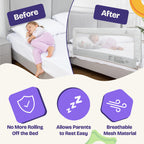 ComfyBumpy Bed Rail for Toddlers, 55.5" Long, Extra-Padded, Swing-Down