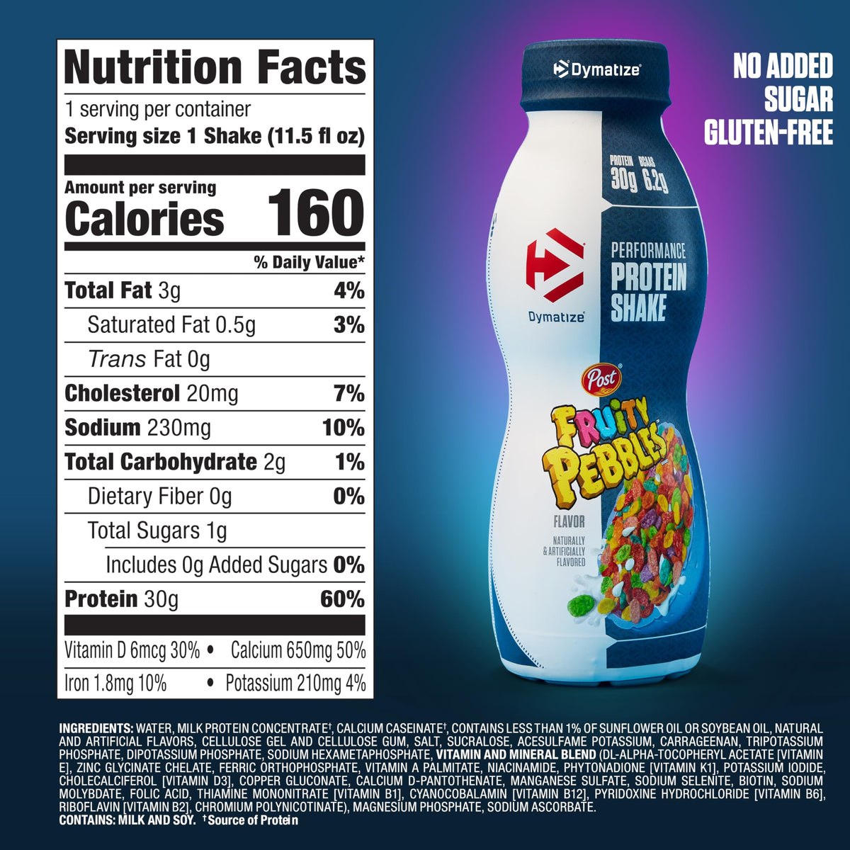 Dymatize 30g High Protein Performance Shake, Fruity Pebbles, 12 Pack