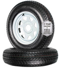 eCustomrim 2 Pack Trailer Tire Assembly ST205/75D15 Load C 5 Lug White