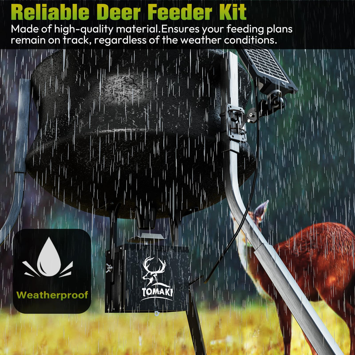 6V Deer Feeder Kit, Motor and Timer Metal Kit, Digital Game FeederTimer, Mounting Bracket Included, Up to 8 Feed Time, Easy to Install, Weatherproof
