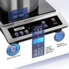 ChangBERT Induction Cooktop, Commercial Grade Portable Cooker, Large 8” Heating Coil, Premium Stainless Steel Countertop Burner with NSF Certified