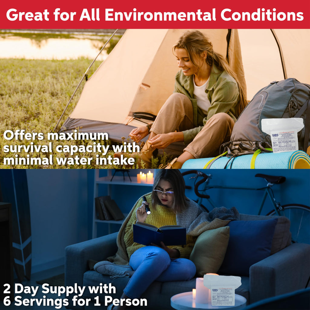 SOS Food Lab Emergency Food Bar - 2400 Calorie Ration (5 Pack Shortbread Cookie) - 2 Day/48 Hour Ready to Eat Supply for Camping, Hiking, Disaster