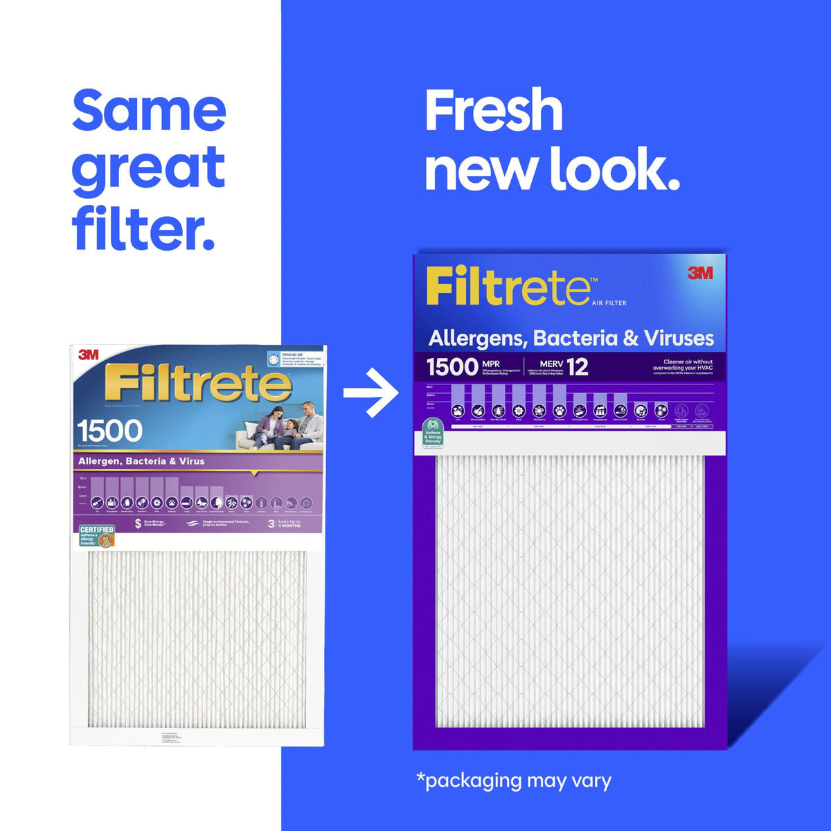 Filtrete 16x25x1 Air Filter, MERV 12, MPR 1500, 2 HVAC Filters