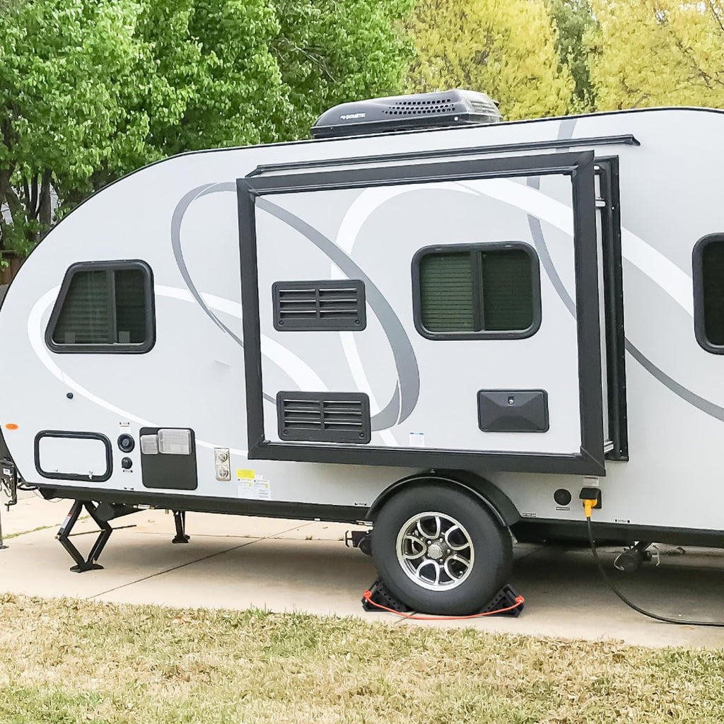 4PK Heavy-Duty Rubber Wheel Chocks for RV Travel Trailer Camper