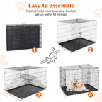 Sweetcrispy 36 Inch Dog Crate, Medium Dog Cage, Foldable Puppy Pet Kennel