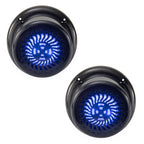 RecPro 2 Pack RV Flush Mount Speakers | 5.25" Black | Blue LED