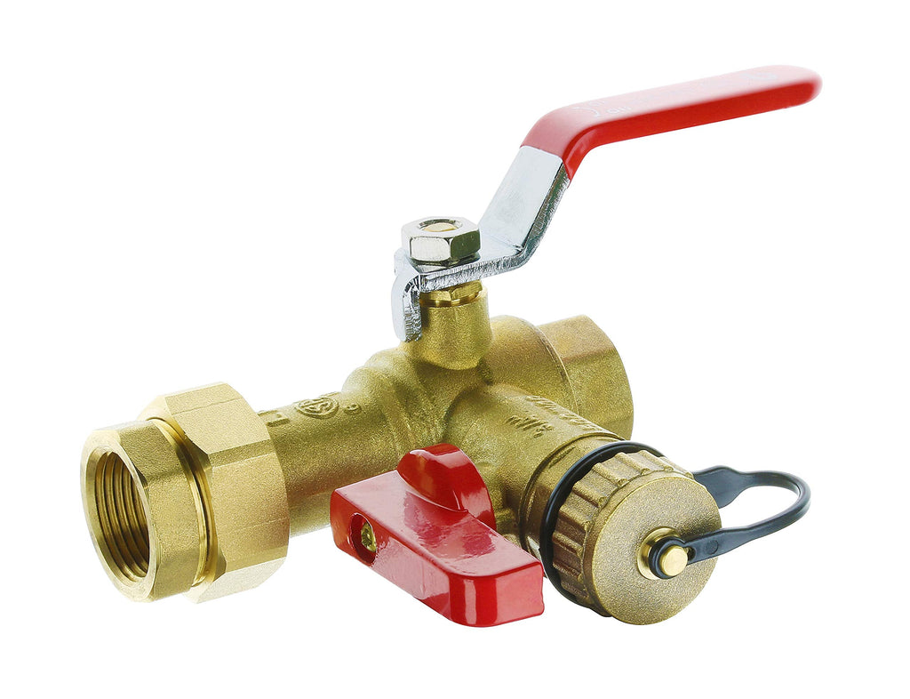 Tankless Water Heater Service Valve Kit with Pressure Relief Valve 3/4-Inch IPS Isolator Clean Brass