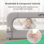 UPGOGO Folding Bed Rail for Toddlers, Grey, 71"L x 23.6" H