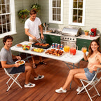 FDW | 6FT Folding Table | White | Portable Plastic Table