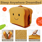 Toddler Travel Bed Sandwich Style - Portable Toddlers Floor Beds, Foldable Soft Foam Travel Bed for Baby and Kid, Washable Cover Toddler Cot with