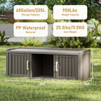 KAMABOKO Outdoor Shoe Storage Cabinet, Black, 2 Doors