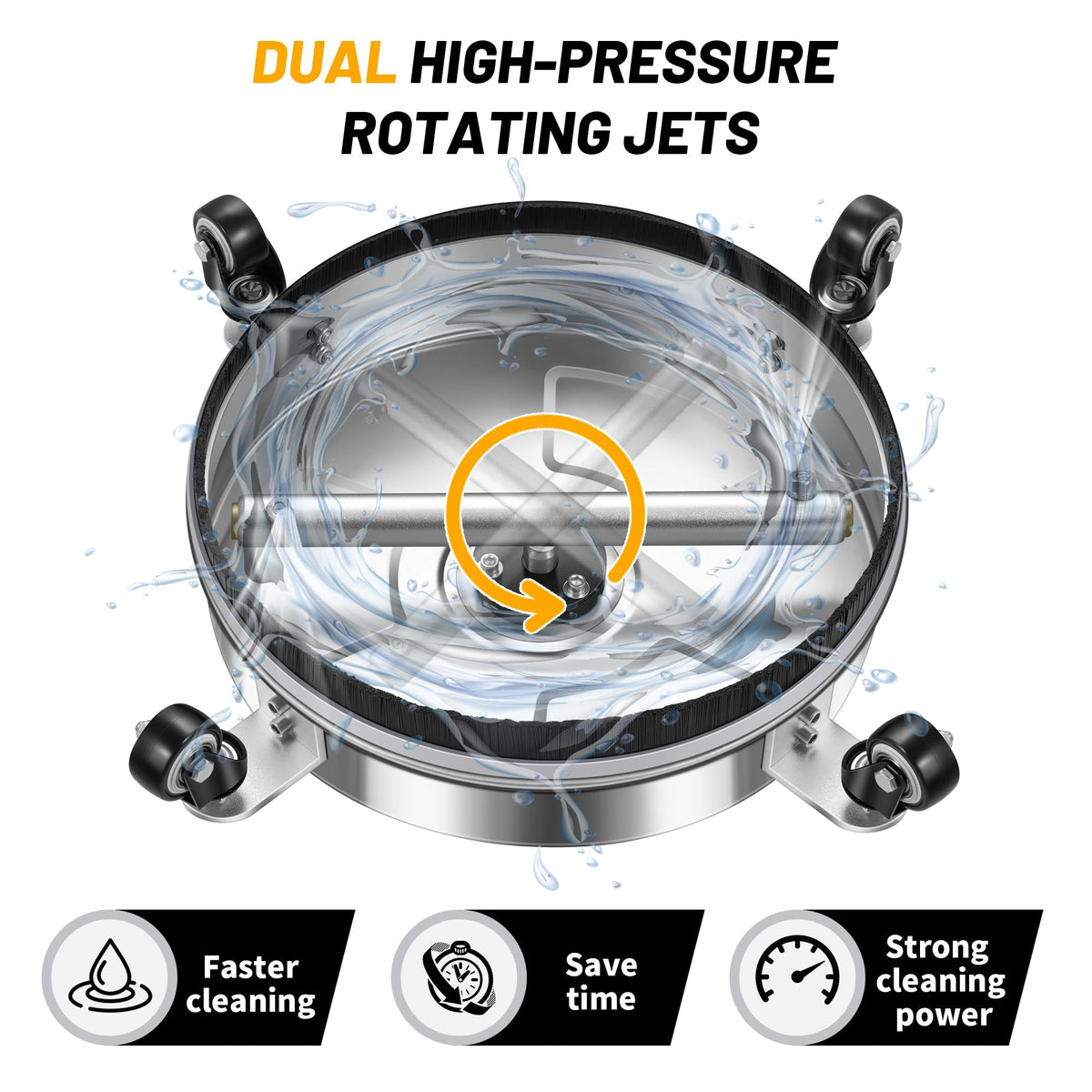 14'' Pressure Washer Surface Cleaner, Power Washer Accessory