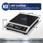 ChangBERT Induction Cooktop, Commercial Grade Portable Cooker, Large 8” Heating Coil, Premium Stainless Steel Countertop Burner with NSF Certified