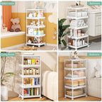 Kmiectse Clear Storage Bins with Lids - 4 Tier 23qt Plastic Stackable Bins