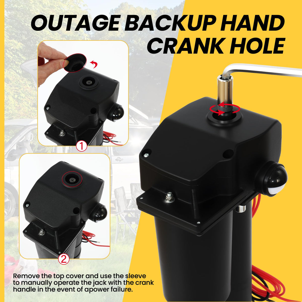 12V Electric Tongue Jack 3500lb A-Frame Heavy Duty Trailer Jack 18” Travel Add 4.5” with The Drop Foot & LED Light for Travel Trailer Camper