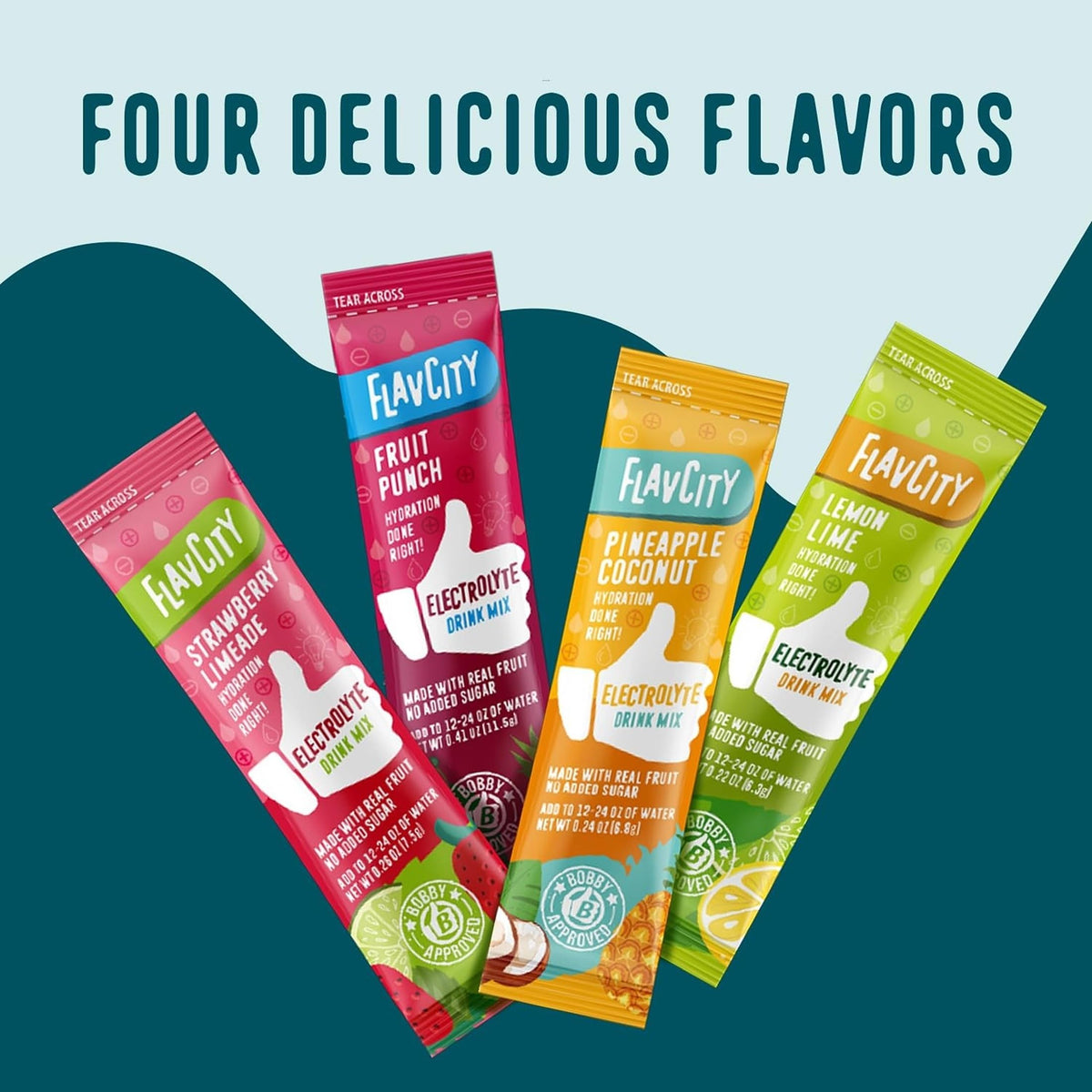 FlavCity Electrolyte Powder Packets, Variety Pack, 28 Stick Packs