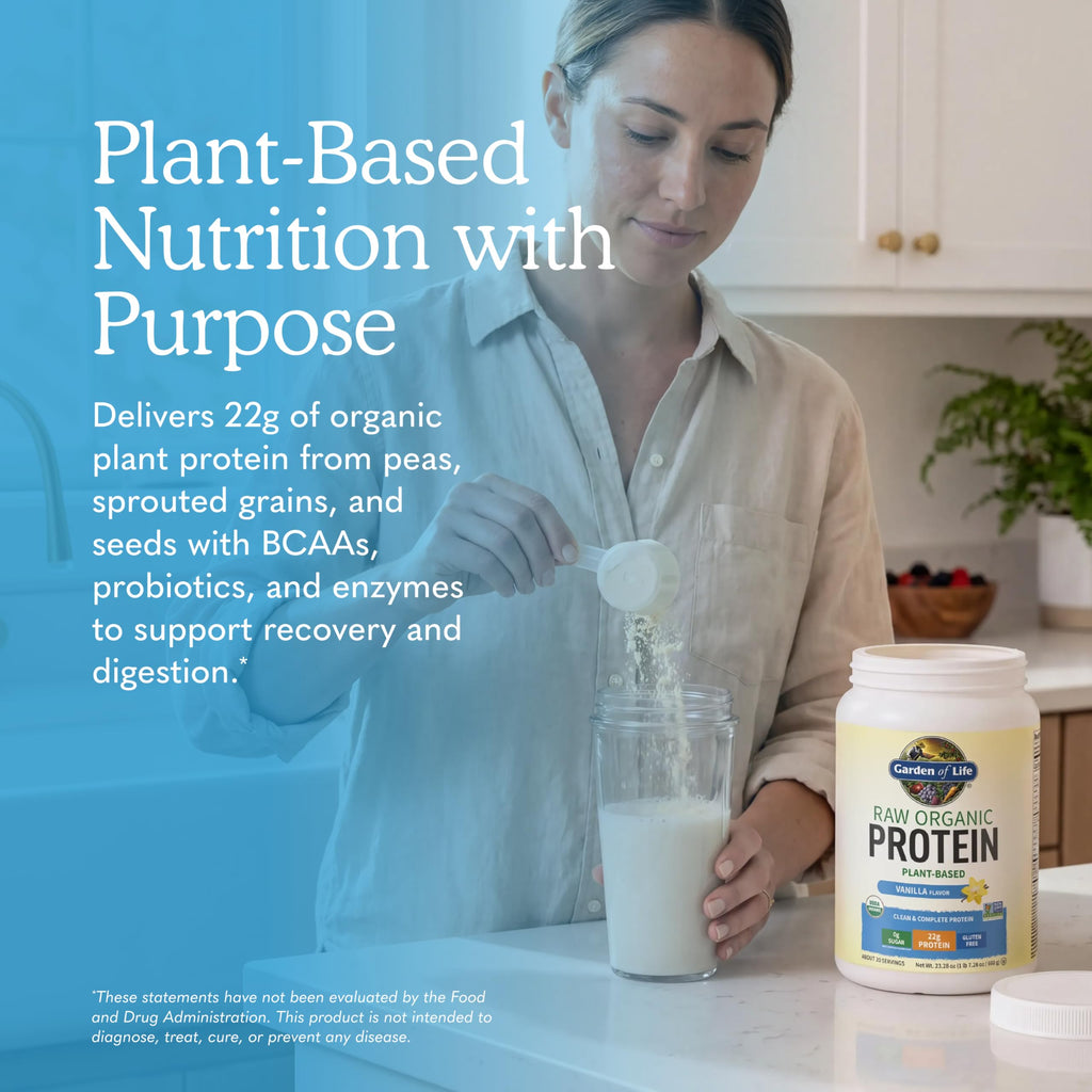 Garden of Life Raw Organic Protein Powder, Vegan, Vanilla, 20 Servings