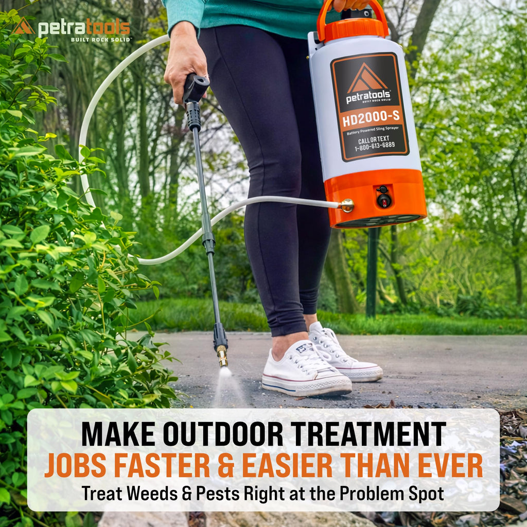 PetraTools HD2000-S 2 Gallon Battery Powered Garden Sprayer, 2 Hour Runtime