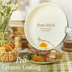 CAROTE 25pcs Ceramic Cookware Set, Detachable Handle Pots and Pans, Green