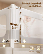 3 Piece Bed Rails for King Size Bed, No-Drill Needed Baby Bed Rail Guard