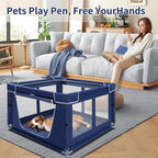 Puppy Playpen Indoor for Dog Small Pets, Dog Playpen 42x42x25 Inch, Dog Play Pen with Gate for Outdoor and Indoor, Oxford Fabric Pet Playpen for