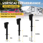 12V Electric Tongue Jack 3500lb A-Frame Heavy Duty Trailer Jack 18” Travel Add 4.5” with The Drop Foot & LED Light for Travel Trailer Camper