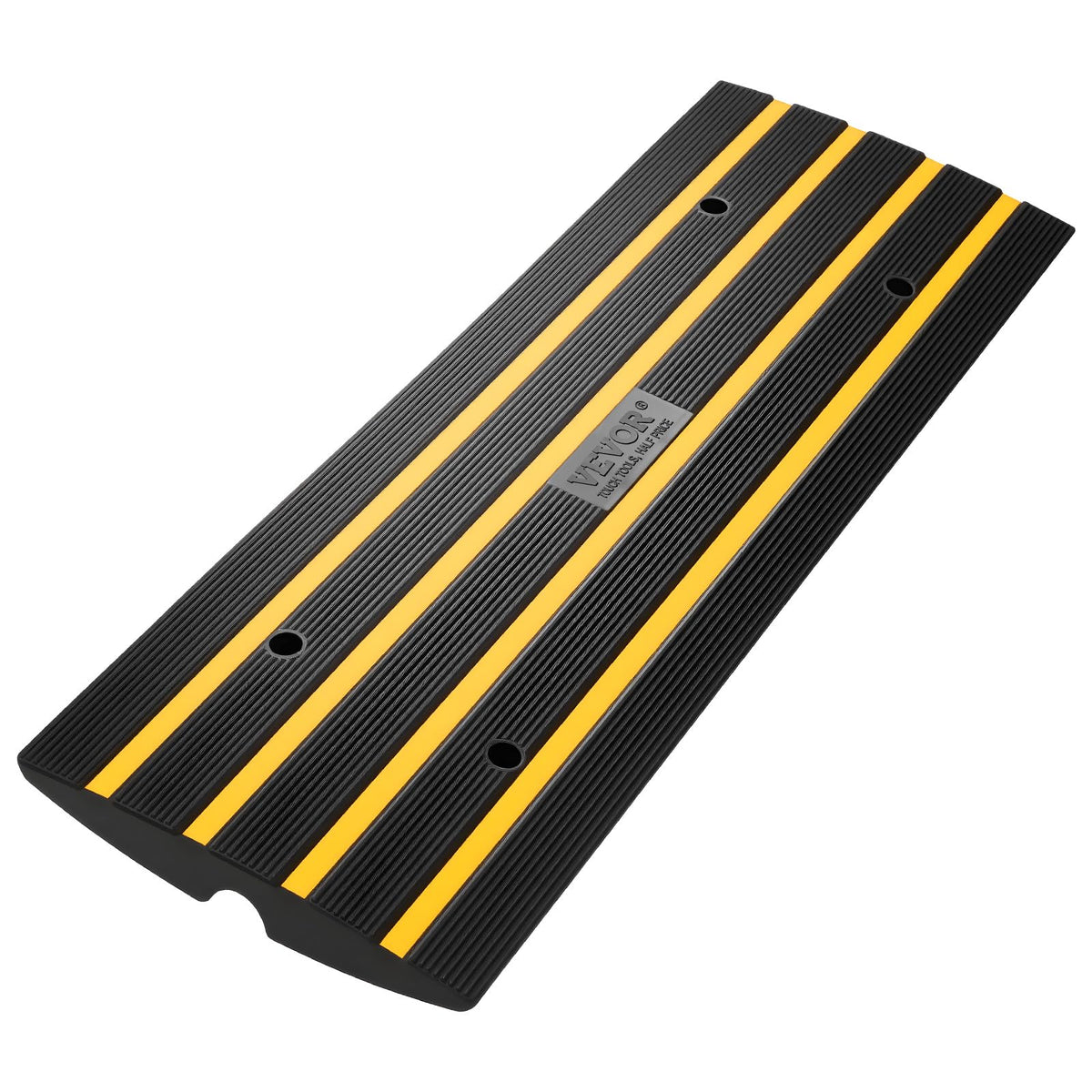 VEVOR Rubber Curb Ramps for Driveway, 2 Pack Threshold Bridge, 33069 lbs Load Capacity, 2.5" Rise, with Reflective Safety Strips, Ideal for Cars, RVs