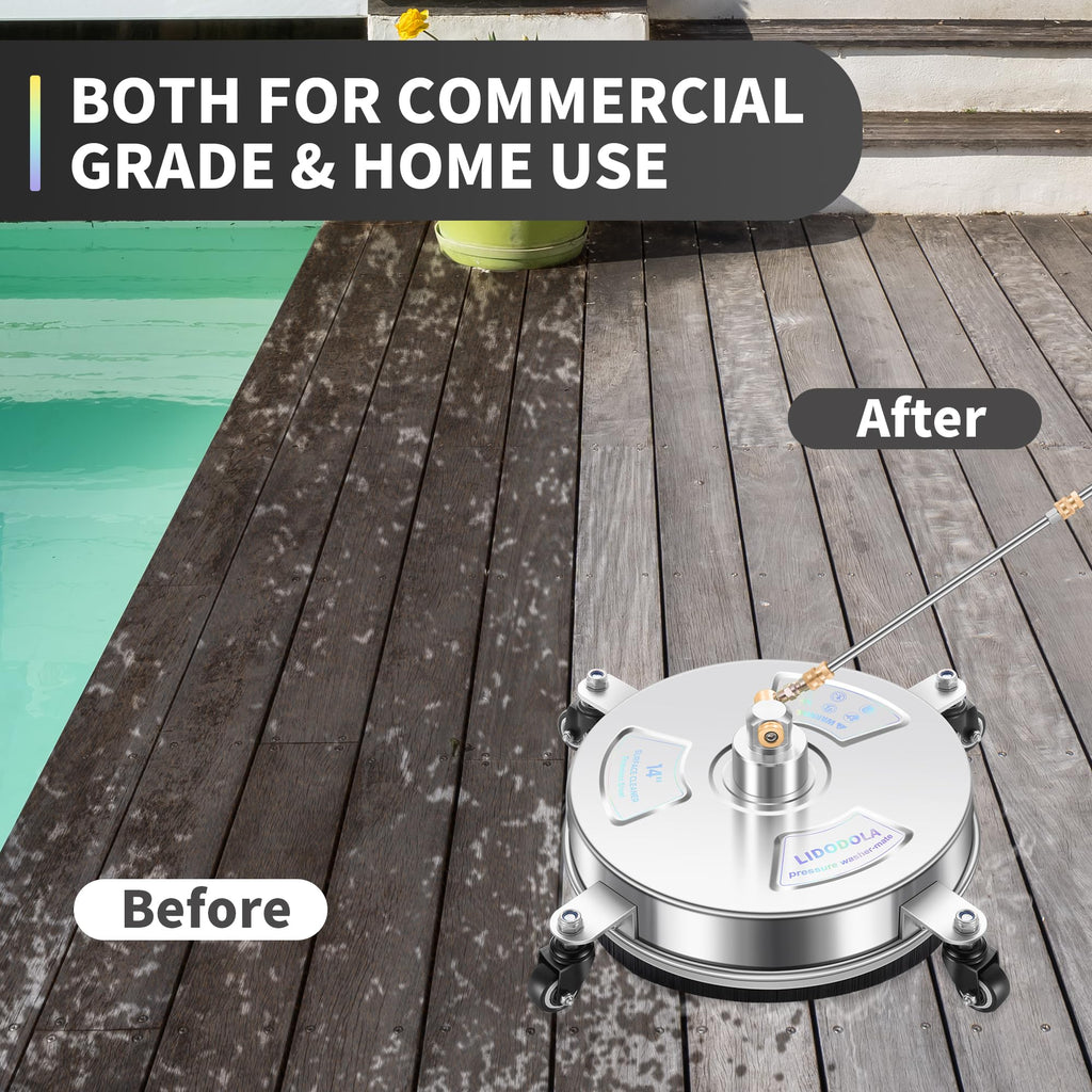 14'' Pressure Washer Surface Cleaner, Power Washer Accessory