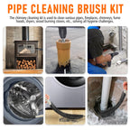 30Feet Chimney Sweep Kit,8 in Brush Head,Dryer Vent Cleaner Kit, Chimney Sweep&Chimney Cleaning Kit, Rotary Chimney Cleaning System for