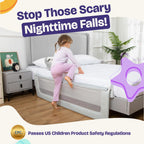 ComfyBumpy Bed Rail for Toddlers, 55.5" Long, Extra-Padded, Swing-Down