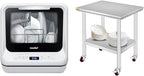 COMFEE' Portable Countertop Dishwasher, 5L Built-In Water Tank, 6 Programs, White - CDC17P0AWB
